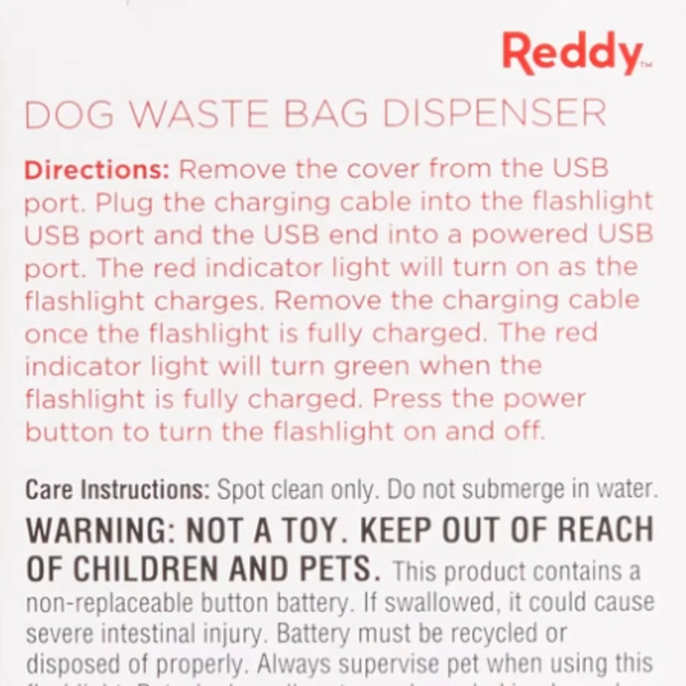 Reddy chargeable Light and waste bag Dispenser combo